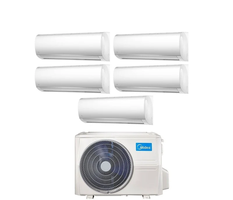 Climatiseur penta-split inverter Midea série RIGHT 9+9+9+9+9 avec M5O-42FN8-Q R-32 Wi-Fi en option 9000+9000+9000+9000+9000 - Neuf