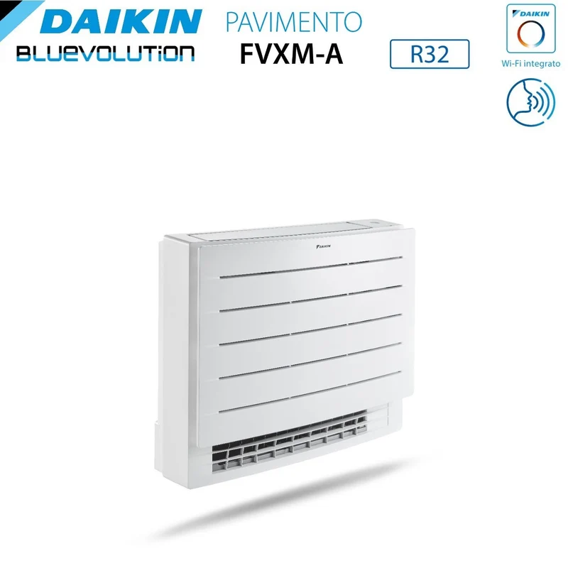 Climatiseur mural Daikin PERFERA série FVXM-A 9+12 avec 2 unités R-32, Wi-Fi intégré 9000+12000 W, télécommande infrarouge incluse et garantie italienne.
