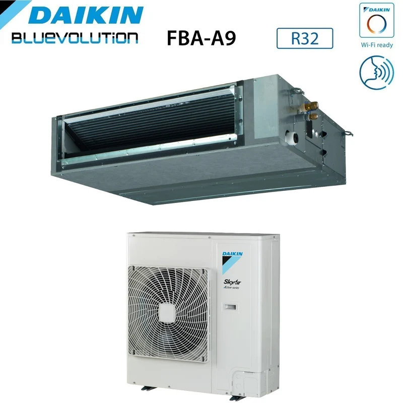 Climatiseur gainable Daikin Bluevolution, puissance moyenne, 24 000 BTU, FBA71A + RZASG71MV1, monophasé, R-32, Wi-Fi en option