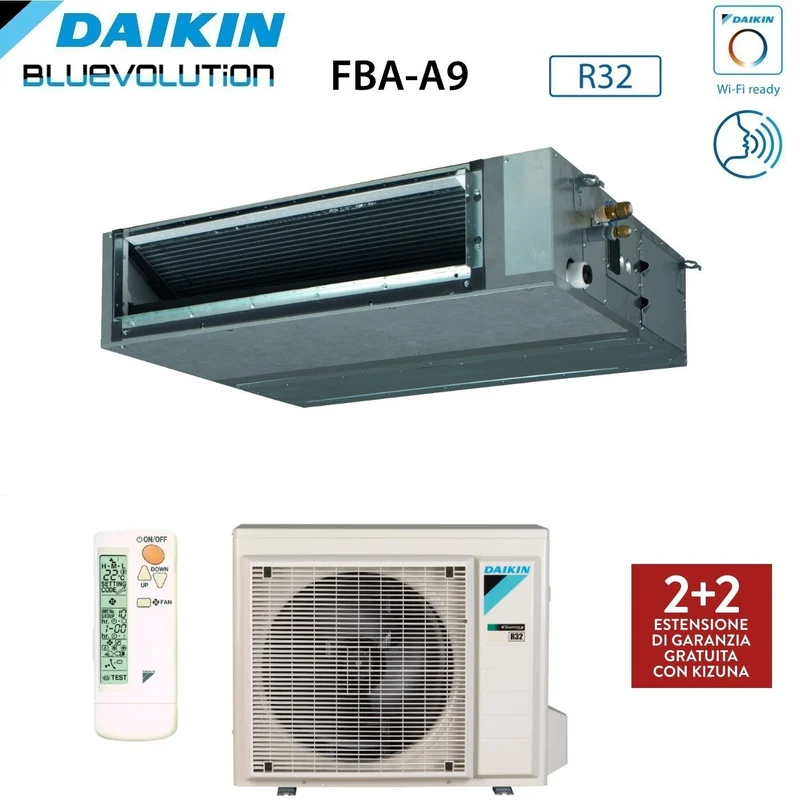 Climatiseur gainable monophasé Daikin FBA60A 21 000 BTU avec R-32 et Wi-Fi en option - Garantie italienne