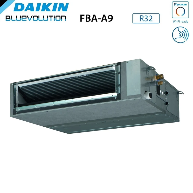 Climatiseur gainable Daikin Bluevolution, puissance moyenne, 24 000 BTU, FBA71A + RZAG71NV1, monophasé, R-32, Wi-Fi en option, classe énergétique A++/A+.