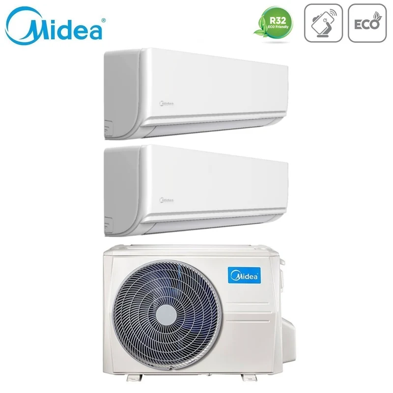 Climatiseur quadri-split inverter Midea série EXCLUSIVE 9+9+9+9 avec M4OE-28HFN8-Q R-32 Wi-Fi en option 9000+9000+9000+9000