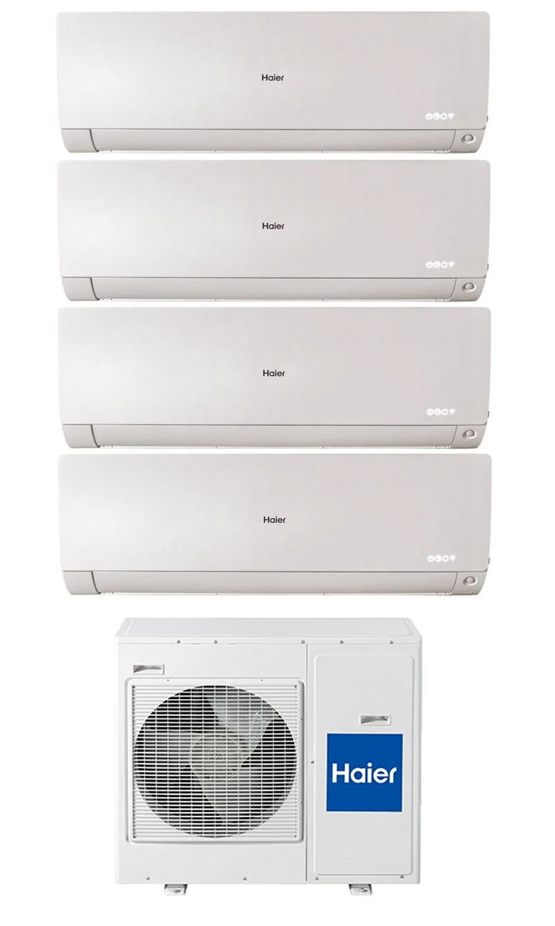 Climatiseur quadri-split HAIER FLEXIS série blanche 7000+7000+7000+9000 BTU Inverter avec Wi-Fi intégré 4U75S2SR2FA R-32 Wi-Fi 7+7+7+9 - NEUF