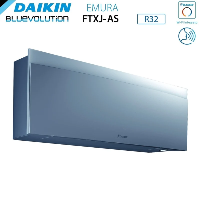 Climatiseur quadri-split inverter Daikin Bluevolution Quadri EMURA SILVER III série 7+7+7+15 avec 4MXM68N R-32, Wi-Fi intégré, 7000+7000+7000+15000 BTU, couleur argent - Garantie italienne