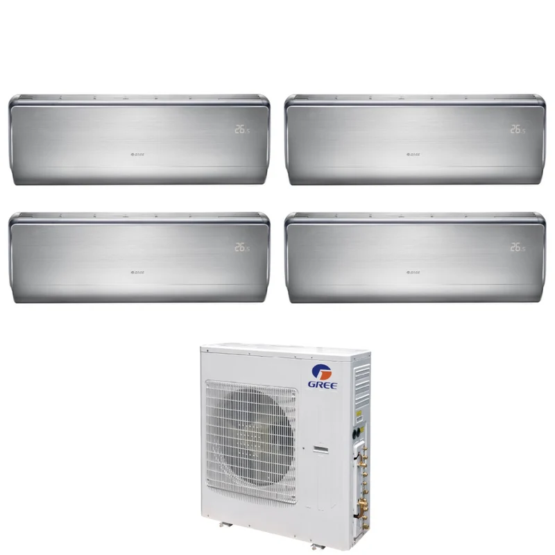 Climatiseur quadri-split inverter Gree série U-CROWN 9+9+9+9 avec GWHD(28)NK6OO R-32 Wi-Fi intégré 9000+9000+9000+9000