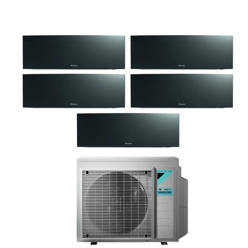 Climatiseur penta-split Daikin Bluevolution inverter série EMURA BLACK III 9+9+9+9+18 avec 5MXM90N R-32 Wi-Fi intégré 9000+9000+9000+9000+18000 Colore noir - Garantie Italiana