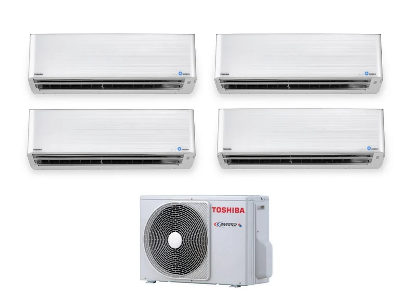Climatiseur quadri-split inverter TOSHIBA SUPER DAISEIKAI 9 NATUR 32 R-32 10000+10000+10000+13000 avec Wi-Fi 10+10+10+13 en option - NEUF