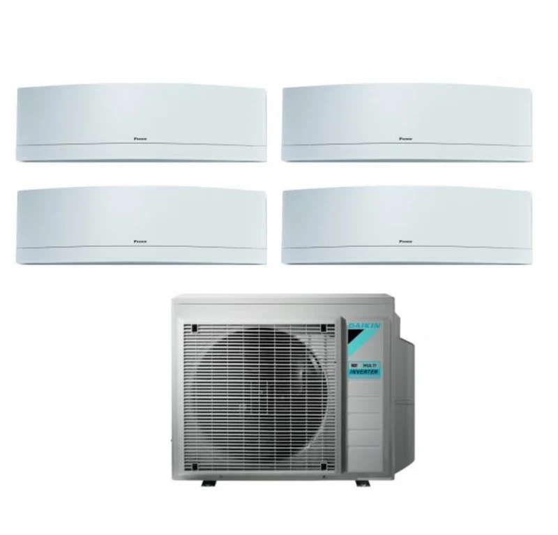 Climatiseur quadri-split inverter Daikin Bluevolution Quadri EMURA WHITE série 9+9+9+18 avec 4MXM80N R-32, Wi-Fi intégré, 9000+9000+9000+18000 BTU, couleur blanche - Garantie italienne