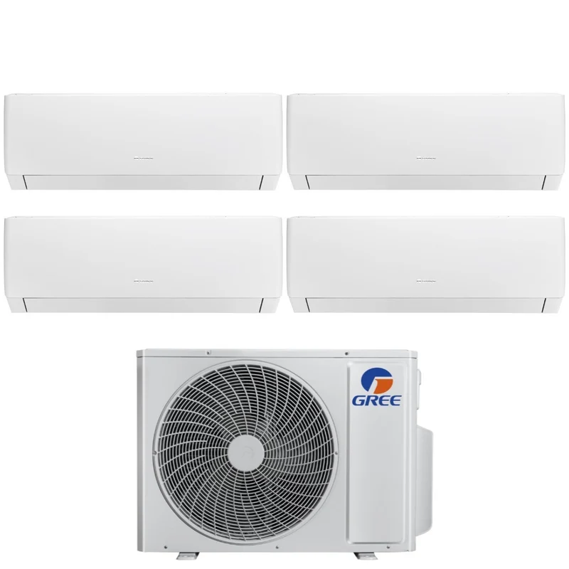 Climatiseur Gree Quadri Split Inverter série PULAR 12+12+12+12 avec GWHD(36)NK6LO R-32 et Wi-Fi intégré 12000+12000+12000+12000