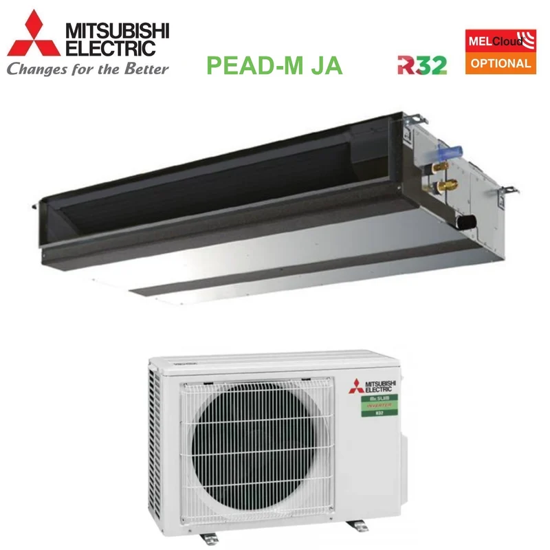 Climatiseur gainable Mitsubishi Electric Power Inverter moyenne puissance 12 000 BTU PEAD-M35JA + PUZ-ZM35VKA R-32 avec Wi-Fi en option