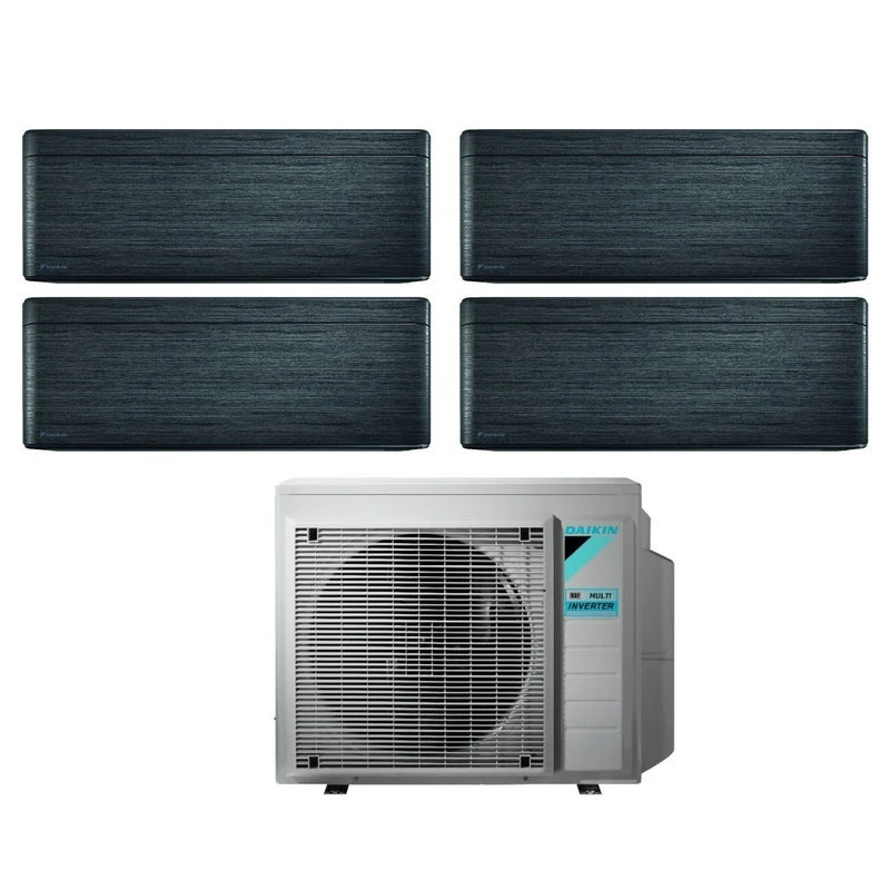 Climatiseur quadri-split inverter Daikin Bluevolution Quadri, élégant, en bois véritable noir, série 9+9+9+12 avec 4MXM80N R-32, Wi-Fi intégré, 9000+9000+9000+12000 BTU, couleur bois noir - Garantie italienne