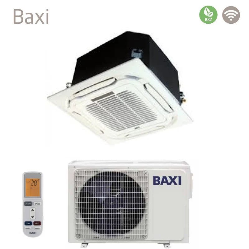 Climatiseur cassette Baxi Inverter 24 000 BTU RZGBK70 R-32 avec Wi-Fi en option, télécommande et panneau inclus - Neuf