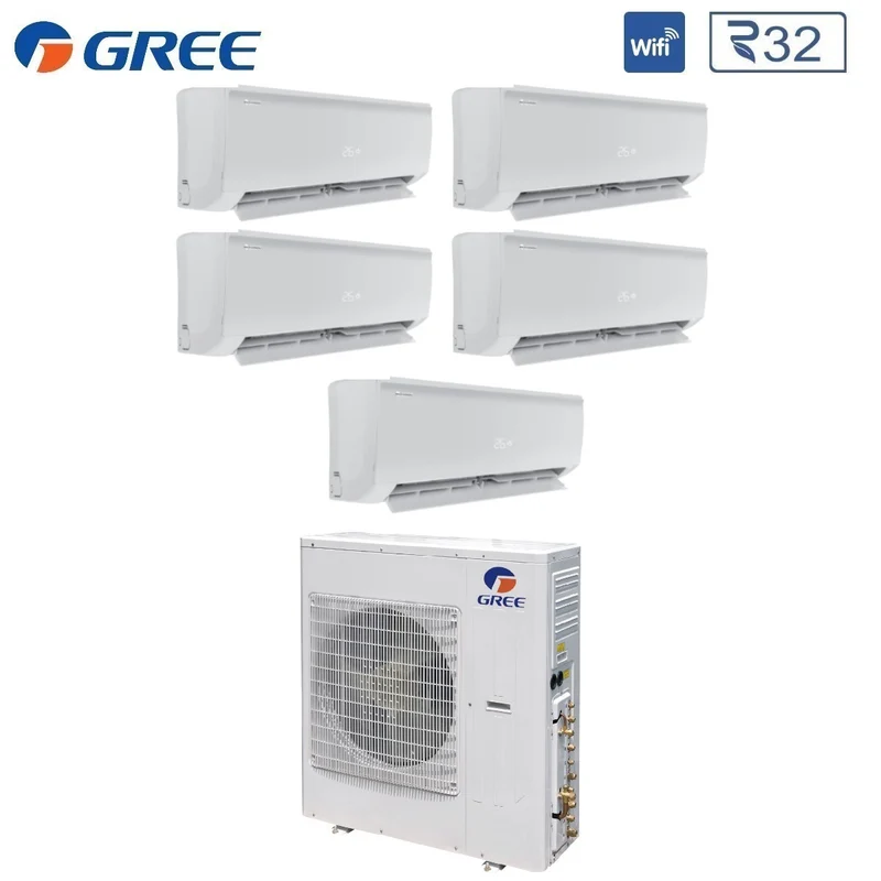 Climatiseur penta-split inverter Gree série BORA PLUS 9+9+9+9+9 avec GWHD(42)NK6LO R-32 Wi-Fi en option 9000+9000+9000+9000+9000