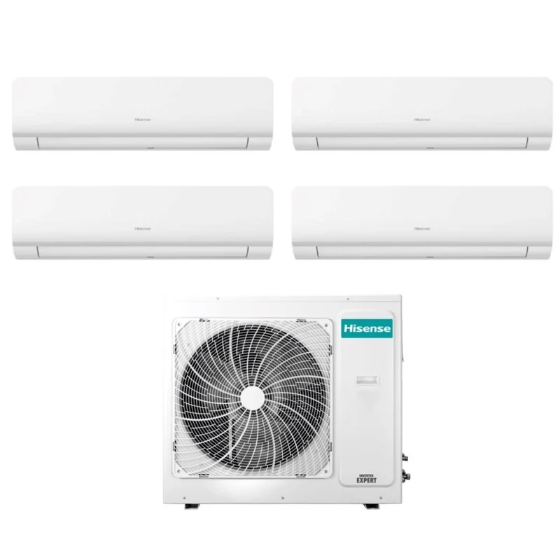 Climatiseur Hisense Quadri Split Inverter série NEW ENERGY 7+7+7+9 avec 4AMW81U4RAA R-32 et Wi-Fi intégré 7000+7000+7000+9000 - Neuf