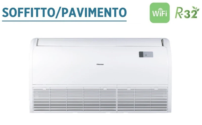 Climatiseur Hisense Inverter plafond/plancher 48 000 BTU AUV140UR4RC4 R-32, Wi-Fi en option, triphasé, télécommande standard