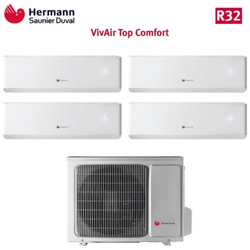 Climatiseur Hermann Saunier Duval Quadri Split Inverter série TOP COMFORT 7+7+7+9 avec SDH20-080MC4NO R-32 7000+7000+7000+9000