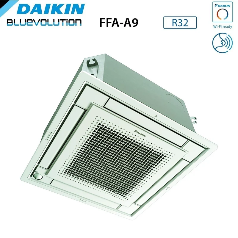 Climatiseur cassette Daikin entièrement plat 21 000 BTU FFA60A9 + RZAG60A R-32 avec Wi-Fi en option, commande filaire et grille incluses