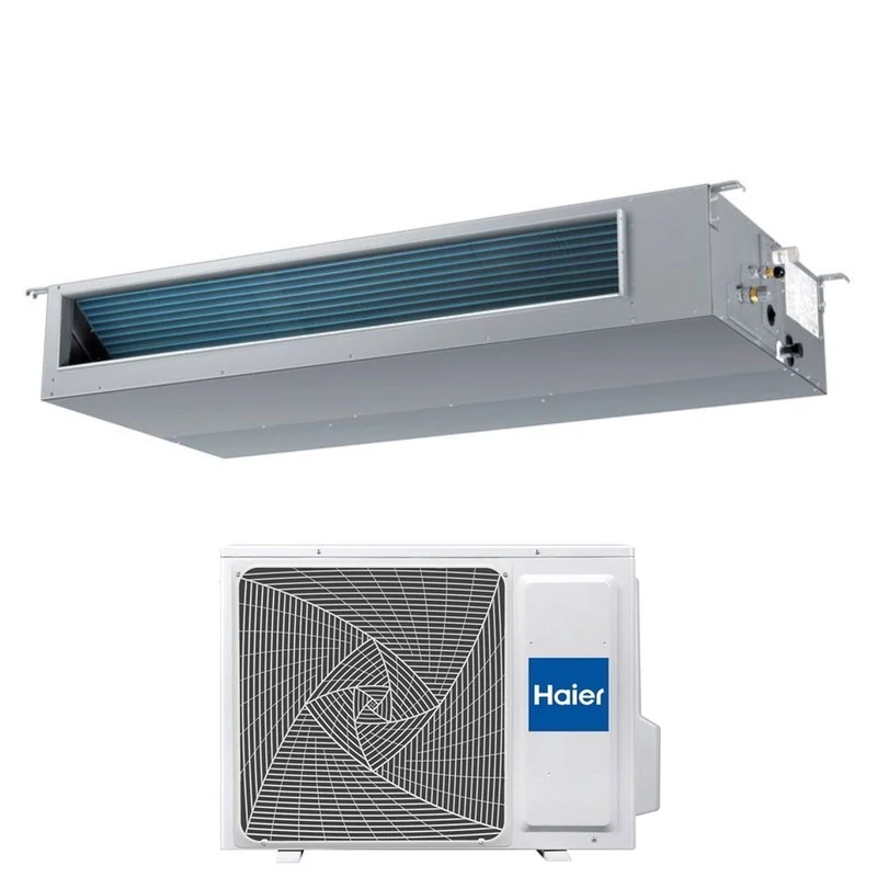 Climatiseur gainable Haier Inverter, puissance moyenne, 12 000 BTU, AD35S2SM3FA, R-32, Wi-Fi en option, télécommande infrarouge, récepteur Haier YR-HRS01 + RE-02