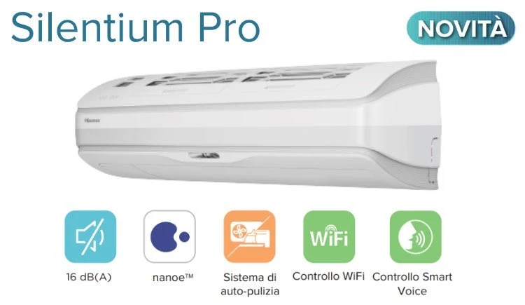 Hisense SILENTIUM PRO Series 9+9+9+12+12 Climatiseur Penta Split Inverter avec 5AMW125U4RTA R-32 Wi-Fi intégré 9000+9000+9000+12000+12000 - Nouveau