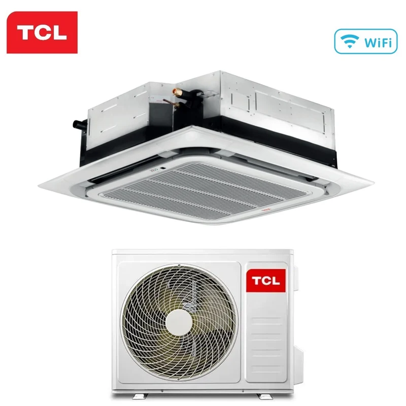 Climatiseur cassette TCL Inverter 24 000 BTU MN24SS0 + MT2410 R-32 Wi-Fi intégré Classe A++/A+ avec grille incluse