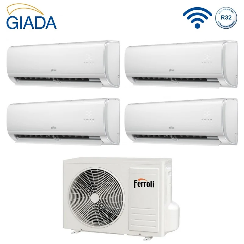 Climatiseur quadri-split Ferroli Giada M 9+9+9+12 avec 28-4 R-32 et Wi-Fi intégré