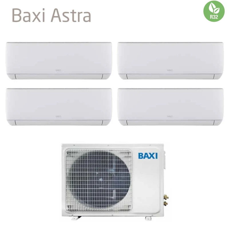 Climatiseur quadri-split inverter Baxi série Astra 7+12+12+12 avec LSGT100-4M R-32 et Wi-Fi en option 7000+12000+12000+12000 - Neuf