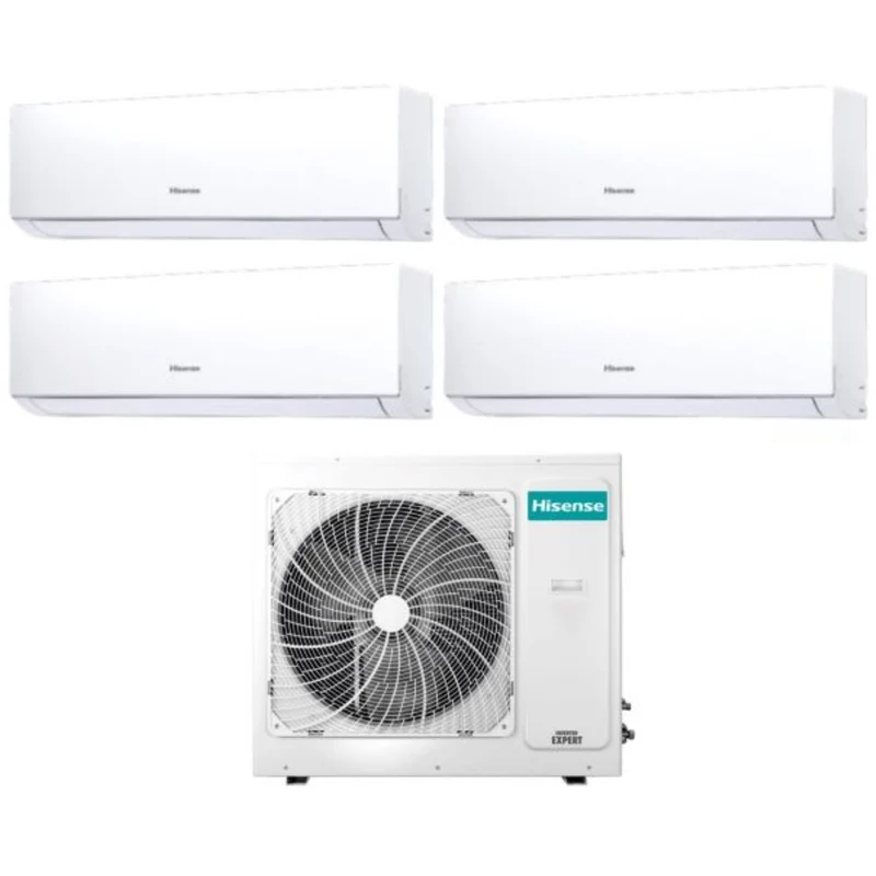 Climatiseur Hisense Quadri Split Inverter NOUVELLE série CONFORT 7+9+18+18 avec 4AMW105U4RAA R-32 Wi-Fi en option 7000+9000+18000+18000