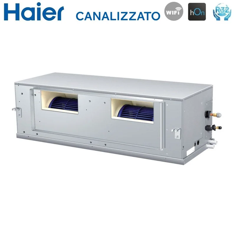 Climatizzatore Condizionatore Haier Inverter Canalizzato Canalizzabile Alta Prevalenza 42000 Btu ADH125H1ERG Trifase R-32 Wi-Fi Optional Telecomando Infrarossi Haier YR-HRS01 + Ricevente RE-02