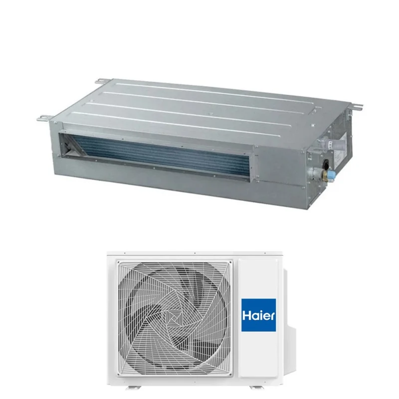 Climatiseur gainable Haier Inverter Slim à faible consommation 24 000 BTU AD71S2SS1FA + 1U71S2SR2FA R-32 avec Wi-Fi intégré A++/A
