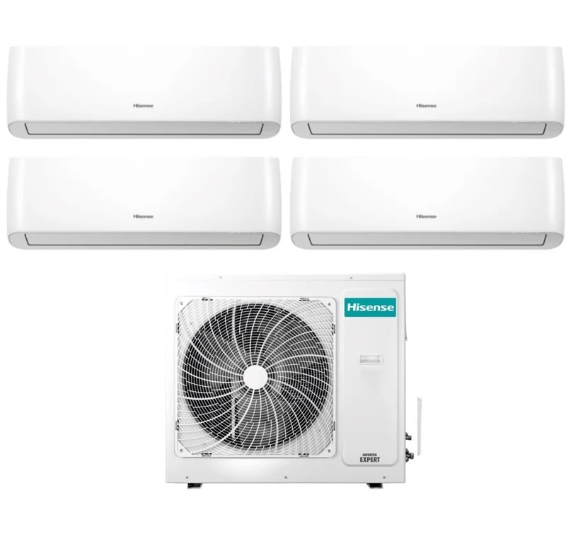 Climatizzatore Condizionatore Hisense Quadri Split Inverter serie ENERGY PRO 9+9+12+12 con 4AMW81U4RAA R-32 Wi-Fi Integrato 9000+9000+12000+12000 - Novità