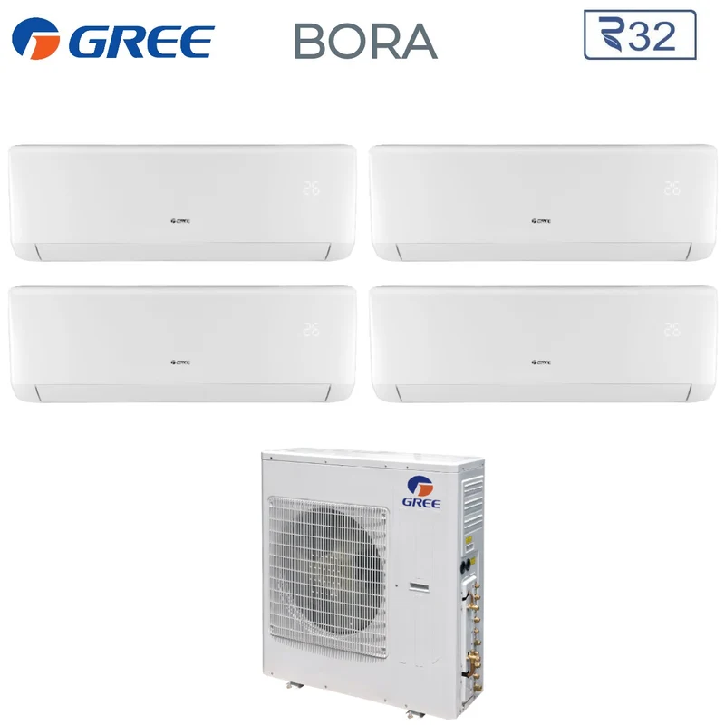 Climatizzatore Condizionatore Gree Penta Split Inverter serie BORA 9+9+9+9+12 GWHD42NK6LO R-32 9000+9000+9000+9000+12000
