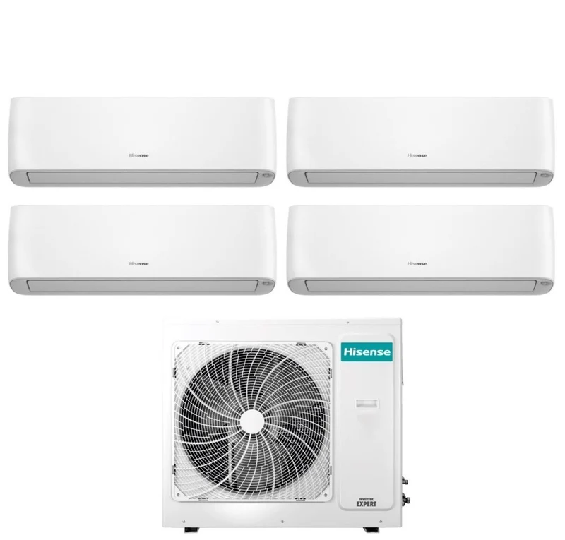 Climatiseur quadri-split inverter Hisense ENERGY PRO PLUS / série HI-ENERGY 12+12+12+12 avec 4AMW105U4RAA R-32 Wi-Fi intégré 12000+12000+12000+12000