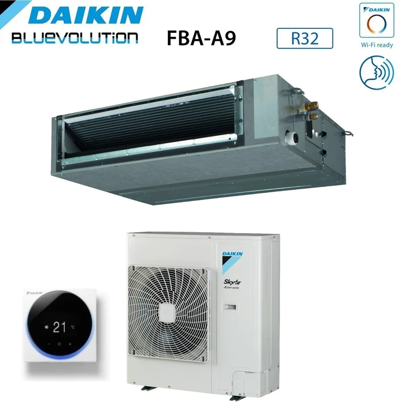 Climatiseur gainable Daikin Bluevolution, puissance moyenne 36 000 BTU FBA100A + RZASG100MV1, monophasé R-32, Wi-Fi en option