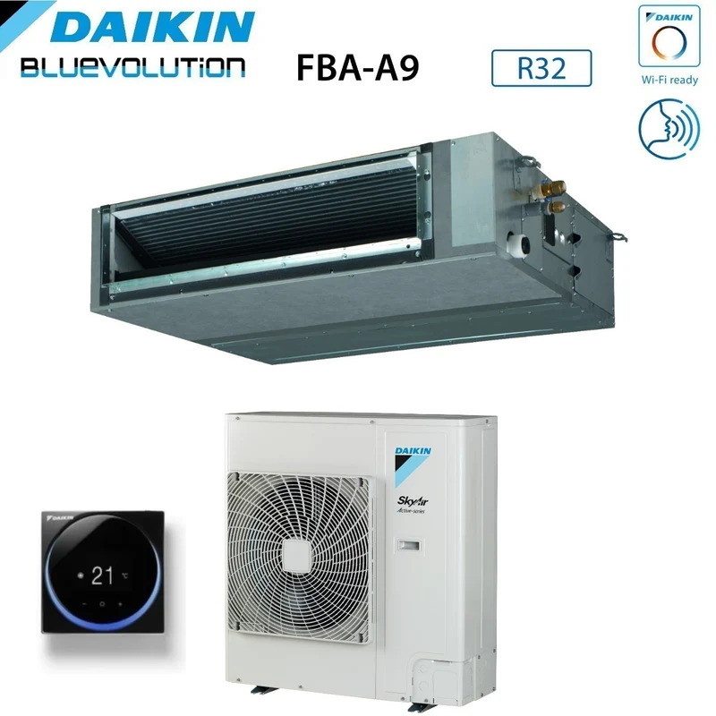 Climatiseur gainable Daikin Bluevolution, puissance moyenne 36 000 BTU FBA100A + RZASG100MV1, monophasé R-32, Wi-Fi en option