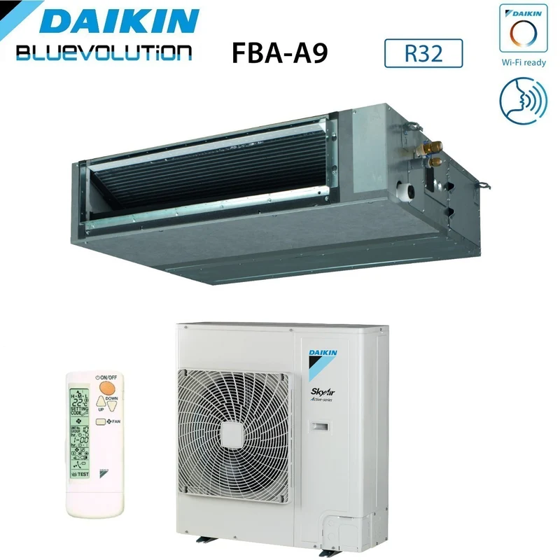 Climatiseur gainable Daikin Bluevolution, puissance moyenne 36 000 BTU FBA100A + RZASG100MV1, monophasé R-32, Wi-Fi en option