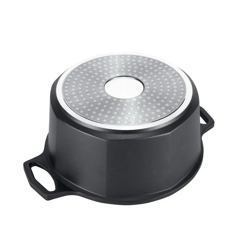 Harvest Non-Stick Die Cast Deep Casserole Pot With Glass Lid