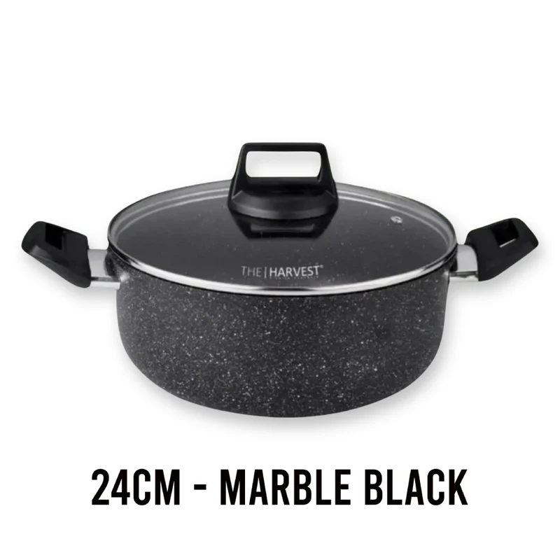 Harvest Non-Stick Casserole Pot With Glass Lid Induction Ready