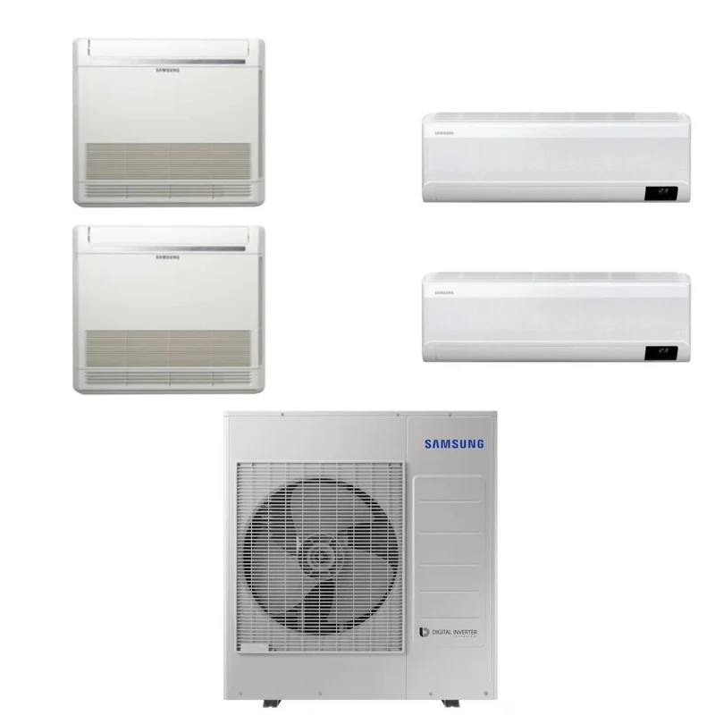 Climatiseur Samsung Quad Split Inverter série CEBU 9000+9000+ + Console 9000+9000 avec AJ080TXJ4KG R-32 et Wi-Fi intégré 9+9+9+9 – Neuf