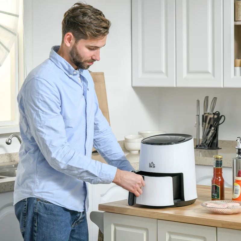 Friteuse à air Easycomfort 2,5 L 1300 W avec 7 menus, écran LED et cuve, 24,9 x 33,9 x 29,9 cm