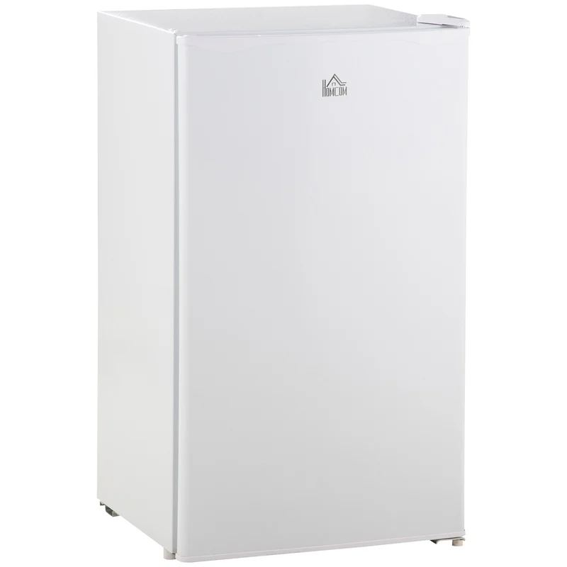 Réfrigérateur portable EasyComfort 91 L avec thermostat réglable, étagères murales et intérieures, tiroir, en métal et plastique, 47,5 x 44,2 x 84 cm, blanc