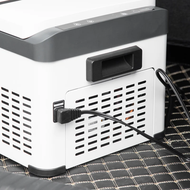 Réfrigérateur électrique portable Easycomfort 20 L 12 V avec poignée et écran LCD, 61 x 32 x 28,5 cm, blanc