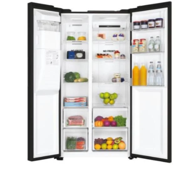 Réfrigérateur Haier HSOBPIF9183 515 litres côte à côte, classe énergétique F (H 1,775 x L 90,8 x P 65,9 cm), No Frost, série américaine 3, noir