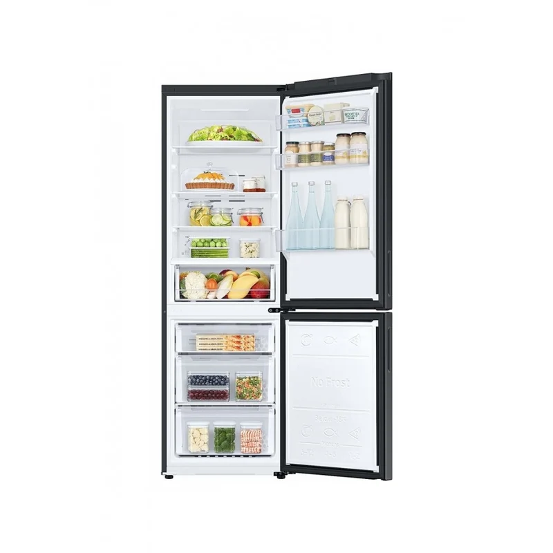 Réfrigérateur combiné Samsung RB33B610FBN 344 litres, classe énergétique F (H 185,3 x L 59,5 x P 65,8 cm), No Frost, technologie Digital Inverter SpaceMax, noir