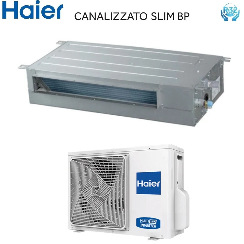 Climatiseur gainable Haier Inverter Slim à faible consommation 12 000 BTU AD35S2SS1FA(H) R-32 avec Wi-Fi intégré