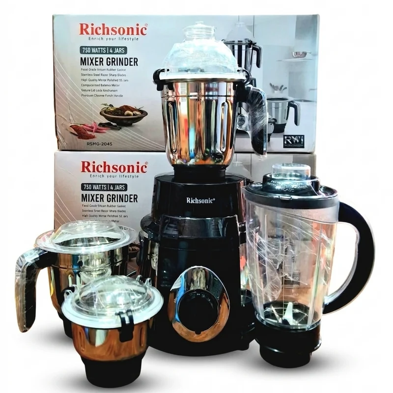 Richsonic 750W Mixer Grinder (RSMG-2045) – 4 Multi-Purpose Jars