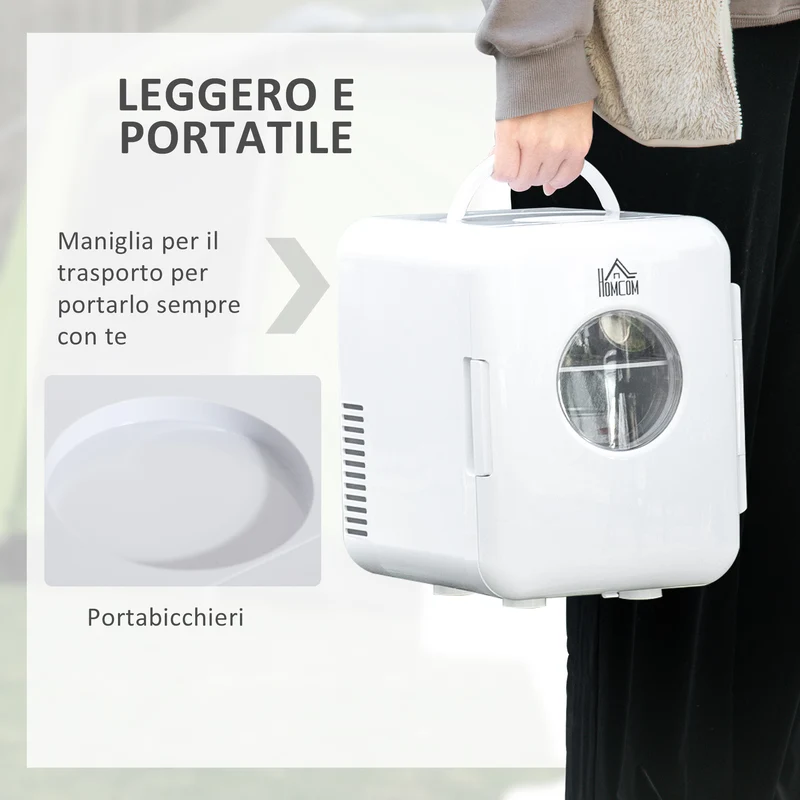 Réfrigérateur portable Easycomfort 60 W, capacité 4 L, séparateur amovible et poignée, 25,8 x 20,5 x 26,3 cm