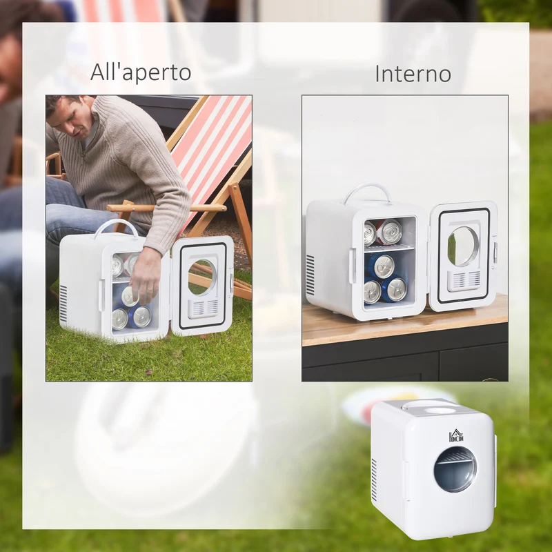 Réfrigérateur portable Easycomfort 60 W, capacité 4 L, séparateur amovible et poignée, 25,8 x 20,5 x 26,3 cm