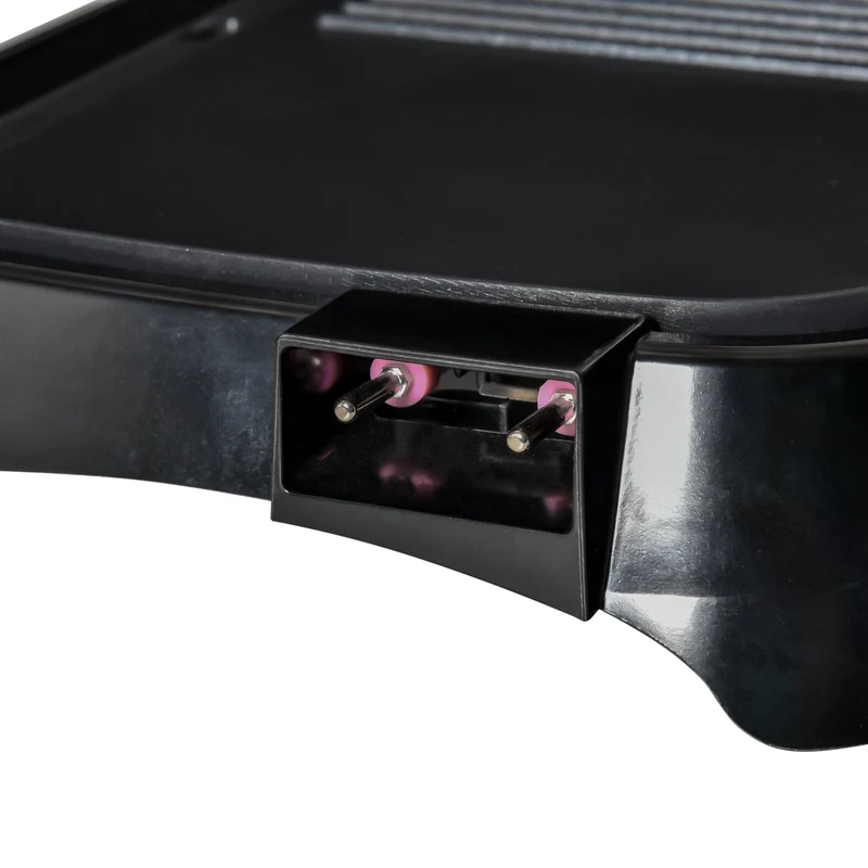 Gril électrique antiadhésif Easycomfort 1600 W avec 2 plaques, température de 90 à 200 °C et bac récupérateur de graisse