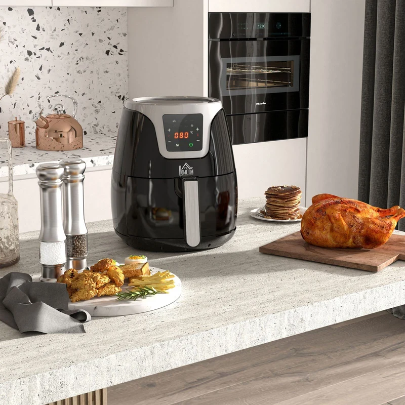 Friteuse à air chaud EASYCOMFORT 3,5 L, 7 programmes, température réglable de 80 à 200 °C, 1500 W, friteuse sans huile avec minuterie de 60 minutes et écran tactile.