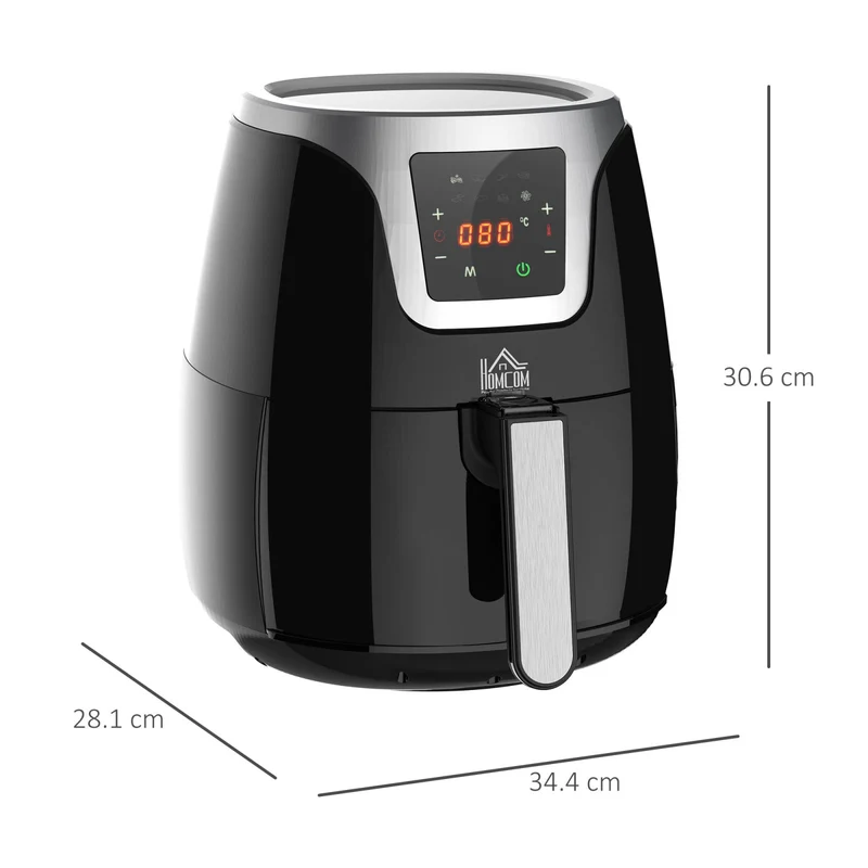 Friteuse à air chaud EASYCOMFORT 3,5 L, 7 programmes, température réglable de 80 à 200 °C, 1500 W, friteuse sans huile avec minuterie de 60 minutes et écran tactile.